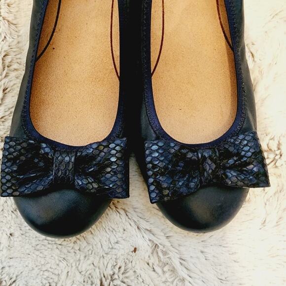 VIONIC BLACK SEQUIN BOW BALLET FLATS SIZE 7.5 - Picture 5 of 7